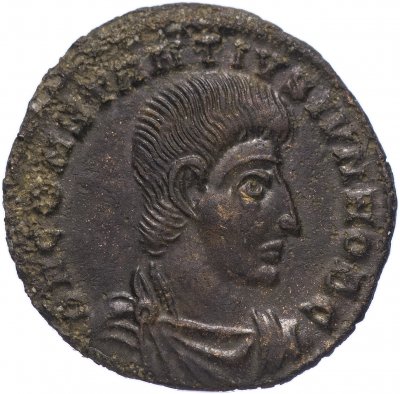 купить Римская Империя Констанций II 324–361 гг фоллис (реверс: воин поражает копьем всадника)