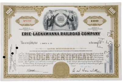 купить Акция США ERIE- LACKAWANNA RAILROAD COMPANY 1963- 1964 гг.