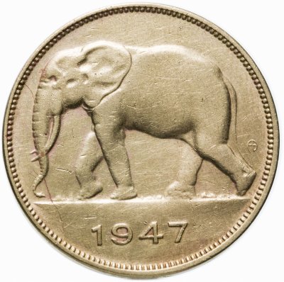 купить Бельгийское Конго 5 франков (francs) 1947