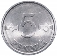 Купить Финляндия 5 пенни (pennia) 1977