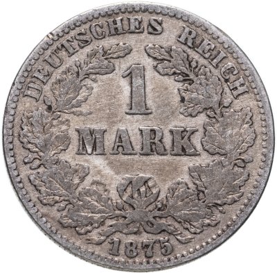 купить Германская Империя 1 марка 1875 J знак монетного двора: "J" - Гамбург