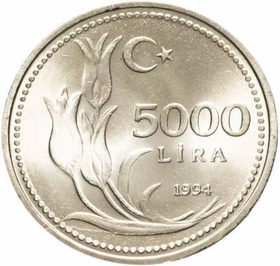 купить Турция 5000 лир (lira) 1992-1994, случайный год