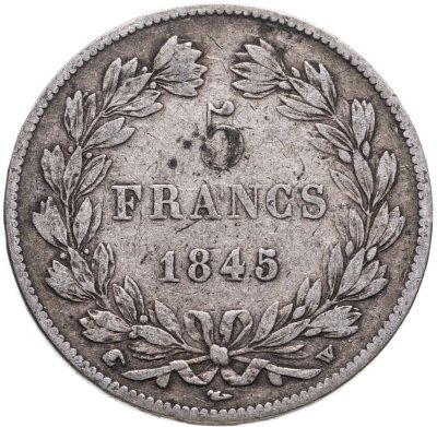 купить Франция 5 франков (francs) 1845