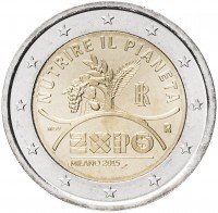 купить Италия 2 евро 2015 "Всемирная выставка EXPO-2015 в Милане"
