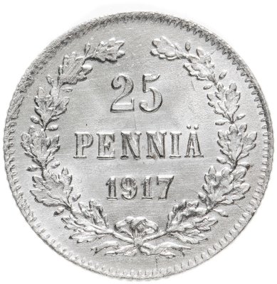 купить 25 пенни (pennia) 1917 S гербовый орёл без корон