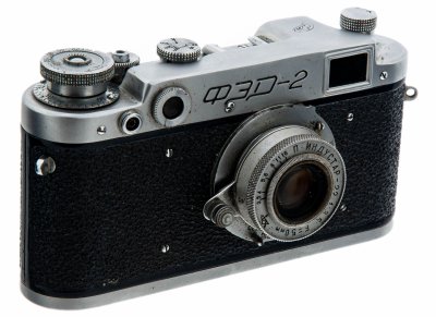 купить Фотоаппарат пленочный "ФЭД-2" с объективом "Индустар-22" в оригинальном кофре, металл, Харьковский машиностроительный завод "ФЭД", СССР, 1955-1970 гг.