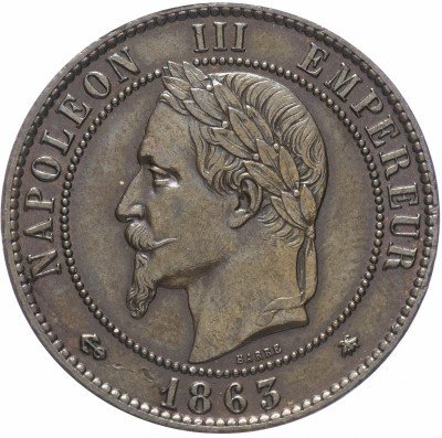 купить Франция 10 сантимов 1863 A