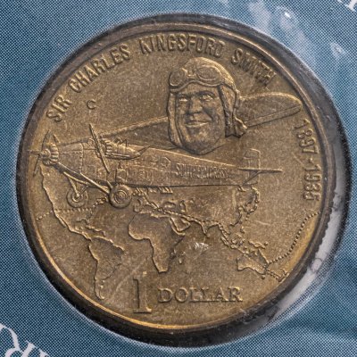 купить Австралия 1 доллар 1997 "100 лет со дня рождения Чарльза Кингсфорда Смита" в буклете