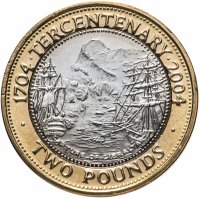 купить Гибралтар 2 фунта (pounds) 2004 "300 лет захвату Гибралтара"