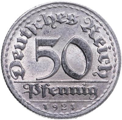 купить Германия (Веймарская республика) 50 пфеннигов 1921 D (Мюнхен)