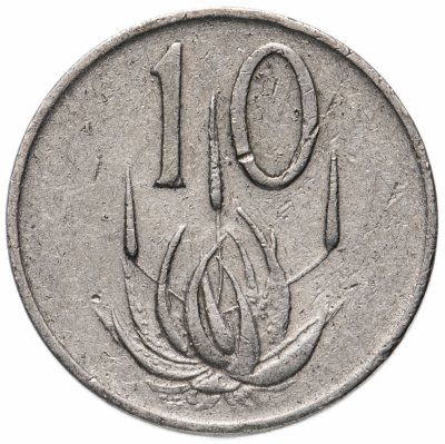 купить ЮАР 10 центов (cents) 1965-1969 "Надпись на языке африкаанс - "SUID-AFRIKA"