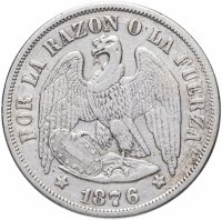 купить Чили 1 песо (peso) 1876