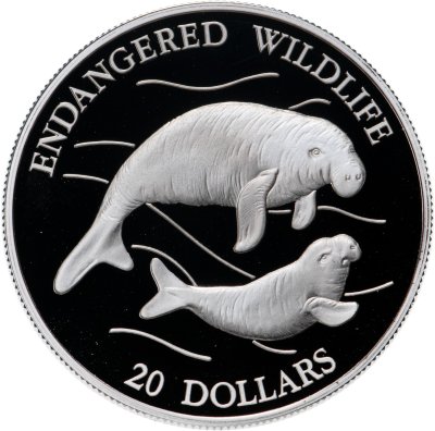 купить Тувалу 20 долларов (dollars) 1994 Вымирающие виды - Дюгонь