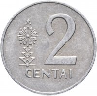 купить Литва 2 цента (centai) 1991