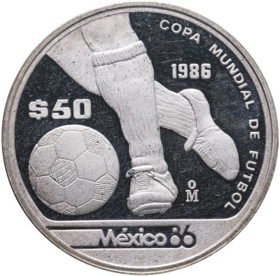 купить Мексика 50 песо (pesos) 1985 "Чемпионат мира по футболу 1986 - Ведение мяча"