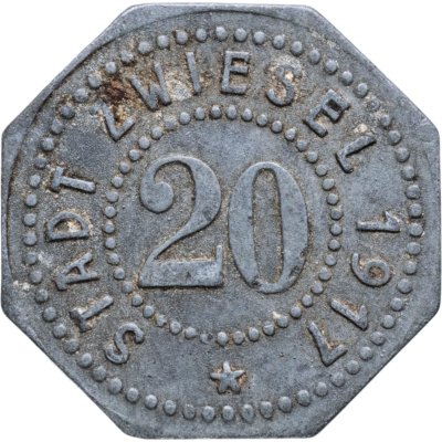 купить Германия (нотгельды) 20 пфеннигов 1917 "Город Цвизель"