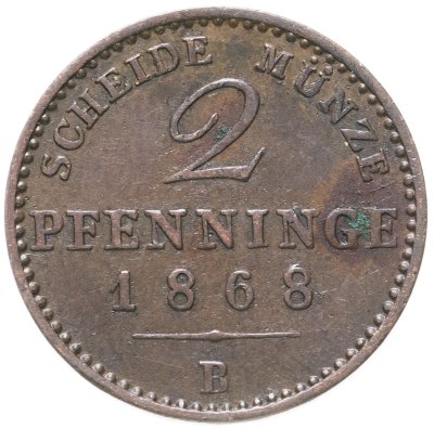 купить Германия, Пруссия 2 пфеннига 1868