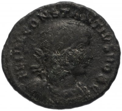 купить Римская Империя Констанций II 324–361 гг фракция фоллиса (реверс: крепостная башня с воротами)