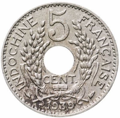 купить Французский Индокитай 5 сантимов (centimes) 1939