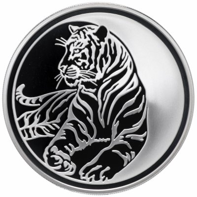 купить 3 рубля 2010 ММД Proof тигр