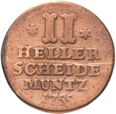 купить Германия, Гессен 2 геллера 1755