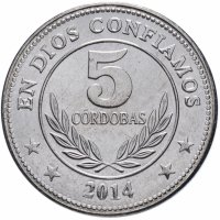 купить Никарагуа 5 кордоб (cordobas) 2014