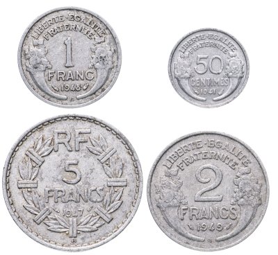 купить Франция, набор монет 1941-1949 годов (4 монеты)