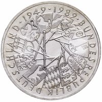 Купить Германия , ФРГ 10 марок 1989 "40 лет ФРГ"