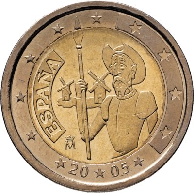 купить Испания 2 евро (euro) 2005 "400 лет изданию романа «Дон-Кихот» Мигеля Сервантеса"