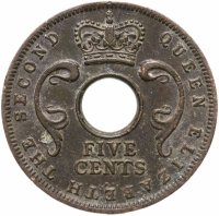купить Британская Восточная Африка 5 центов (cents) 1956