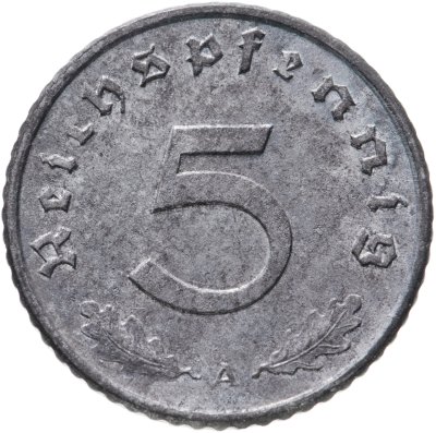 купить Германия, Третий рейх 5 рейхспфеннигов (reichspfennig) 1941, знак монетного двора: "A" - Берлин
