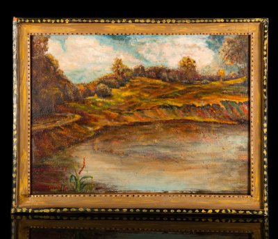 купить Картина "Ашукино", автор Лушников Н.В., масло, картон, дерево (рама), Российская Федерация, 1999 г.