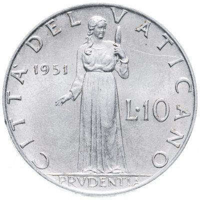 купить Ватикан 10 лир (lire) 1951