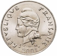купить Новая Каледония 20 франков (francs) 2001