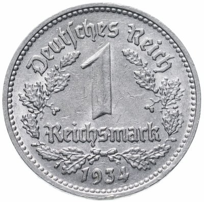 купить Германия, Третий рейх 1 рейхсмарка (reichsmark) 1934 D
