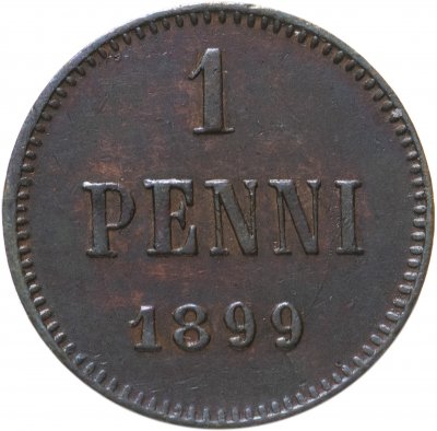 купить 1 пенни (penny) 1899, монета для Финляндии