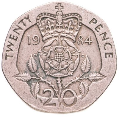 купить Великобритания 20 пенсов (pence) 1984 молодая королева
