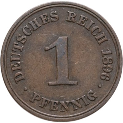 купить Германия 1 пфенниг 1896, знак монетного двора: "А" - Берлин