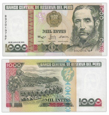 купить Перу 1000 интис 1988 (Pick 136b)
