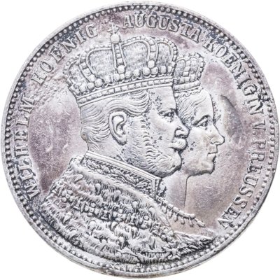 купить Германия, королевство Пруссия. 1 союзный талер (vereinstaler) 1861 - Коронация Вильгельма I и Августы