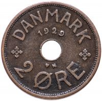 Купить Дания 2 эре (ore) 1929