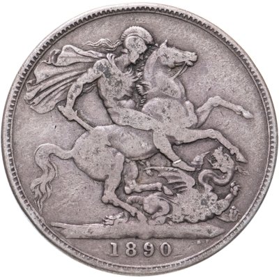 купить Великобритания 1 крона 1890 с портретом Королевы Виктории