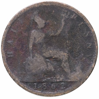 купить Великобритания 1/2 пенни (penny) 1862