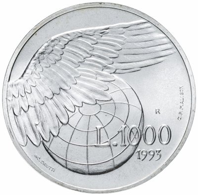 купить Сан-Марино 1000 лир (lire) 1993 "Крыло над земным шаром"