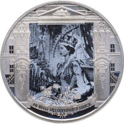 купить Гибралтар 1/2 кроны (crown) 2021 “Жизнь в картинках - Её клятва” (чёрно-белая)