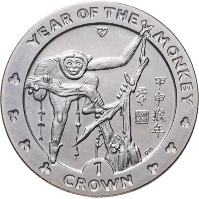 купить Остров Мэн 1 крона (crown) 2004 "Год обезьяны"