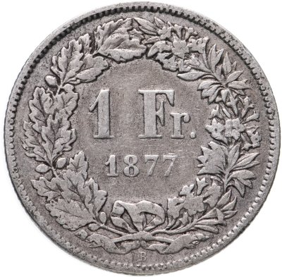 купить Швейцария 1 франк (franc) 1877