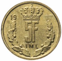купить Люксембург 5 франков (francs) 1986-1988, случайная дата