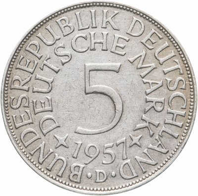 купить Германия 5 марок 1957 D знак монетного двора: "D" - Мюнхен