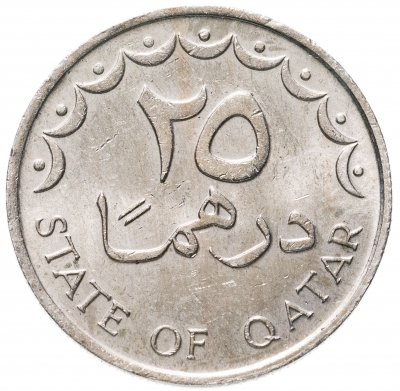 купить Катар 25 дирхамов (dirhams) 1976